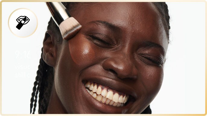 Model with MAC Cosmetics product.